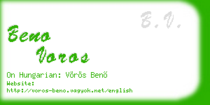 beno voros business card